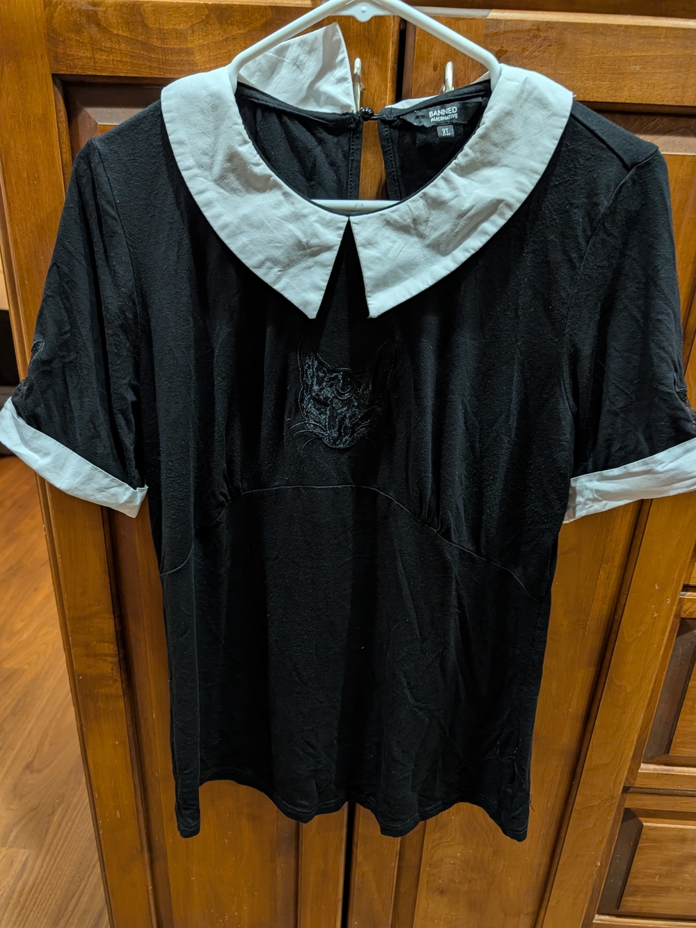 Alternative Black Top with White Peter Pan Collar BANNED ALTERNATIVE